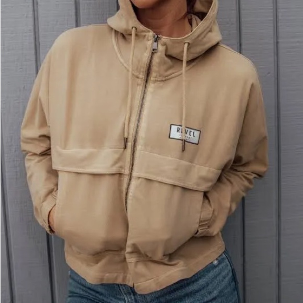 Revel Company Tan Zip Hoodie